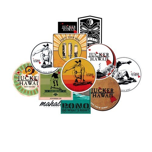 JUCKER HAWAII STICKER PACK Longboard & Skateboard...