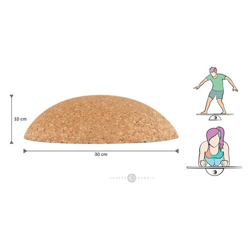 Plank Ball - Mezza sfera di sughero (inclusa palla in sughero da 8 cm)